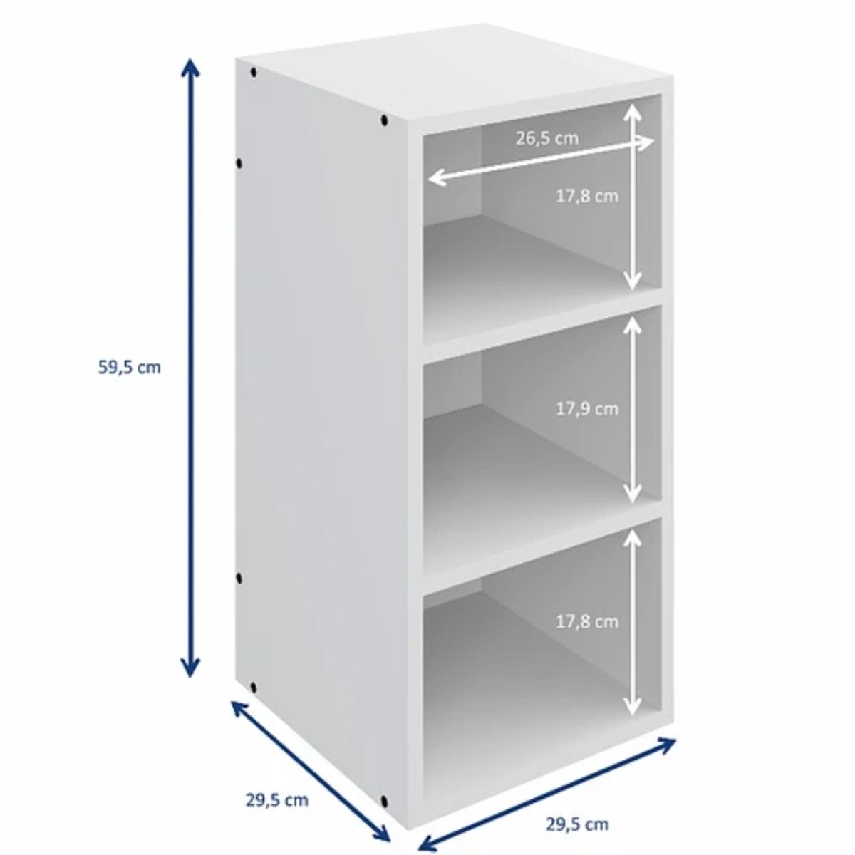 BE DESIGN - Estantería Vertical 3 Espacios Blanca