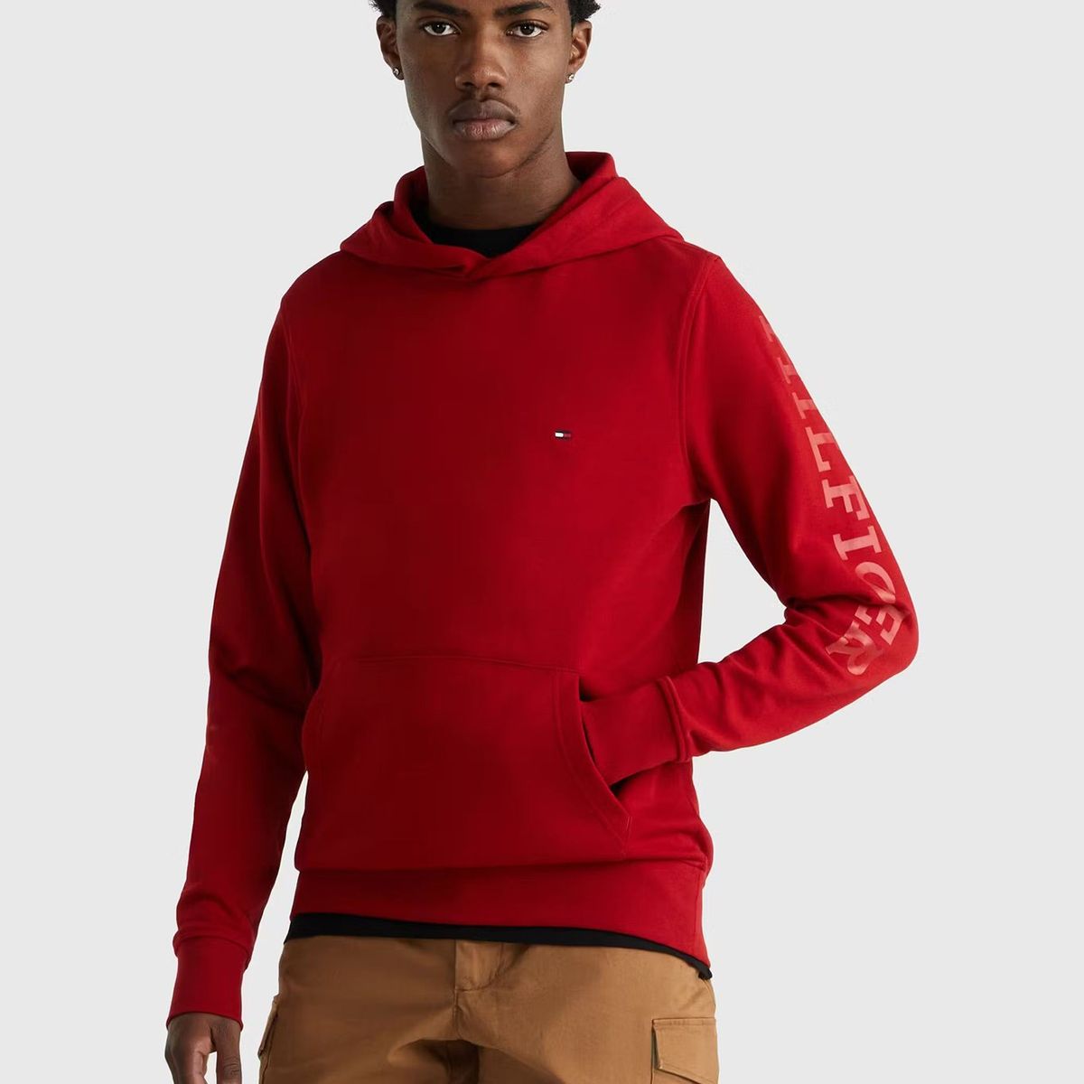 TOMMY HILFIGER - Polerón Hoodie Monotype Logo Rojo Tommy Hilfiger