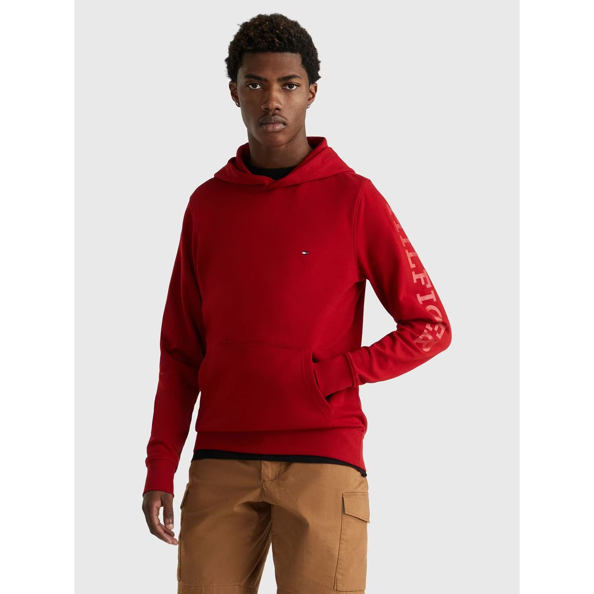 TOMMY HILFIGER - Polerón Hoodie Monotype Logo Rojo Tommy Hilfiger