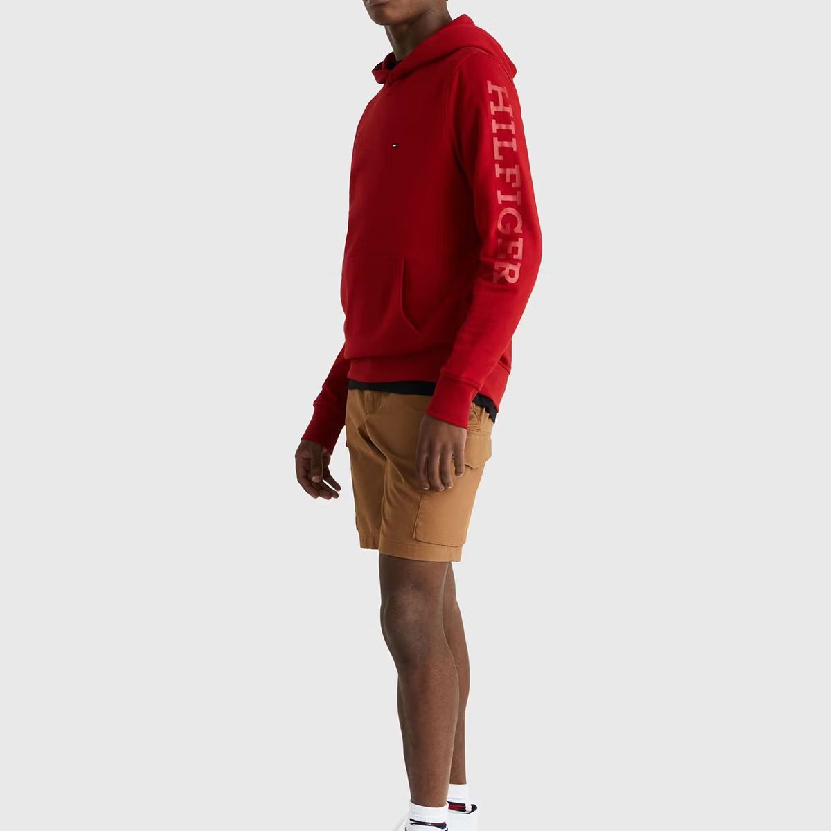 TOMMY HILFIGER - Polerón Hoodie Monotype Logo Rojo Tommy Hilfiger
