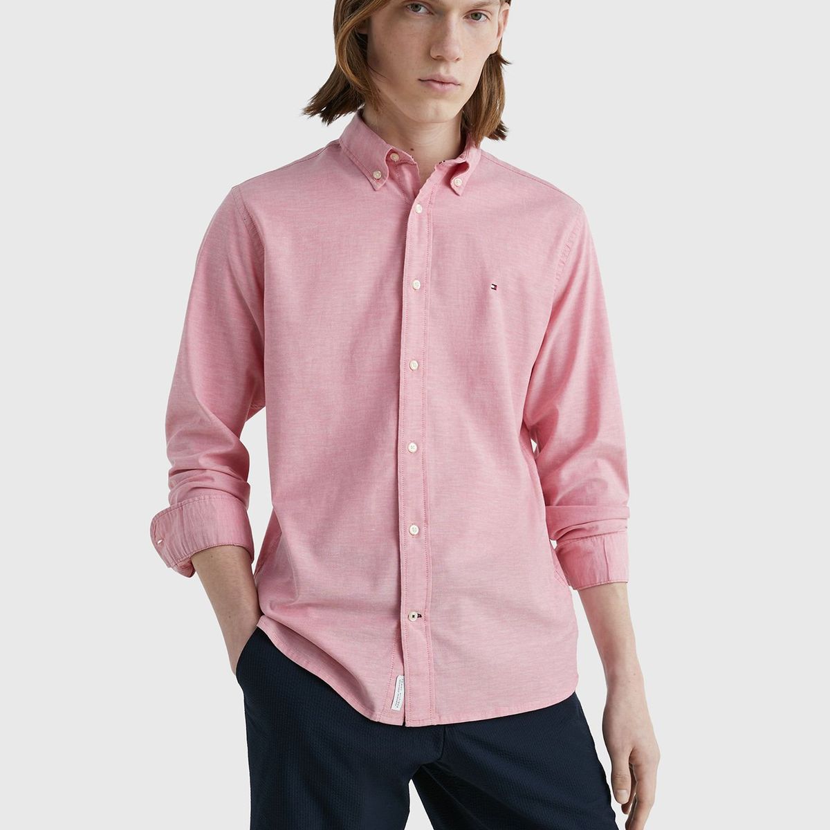 TOMMY HILFIGER - Camisa Essential 1985 Regular Fit Rosado Tommy Hilfiger