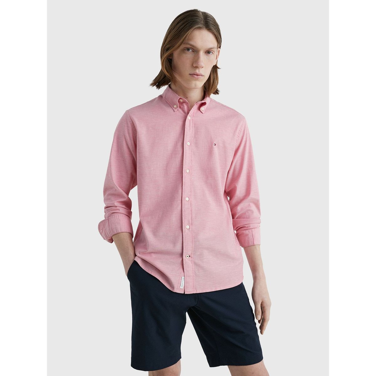TOMMY HILFIGER - Camisa Essential 1985 Regular Fit Rosado Tommy Hilfiger