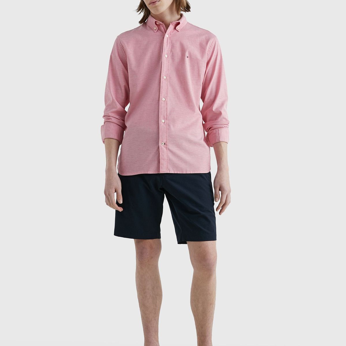 TOMMY HILFIGER - Camisa Essential 1985 Regular Fit Rosado Tommy Hilfiger