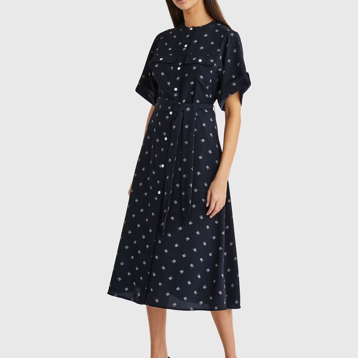 TOMMY HILFIGER - Vestido Monogram Print Azul Tommy Hilfiger