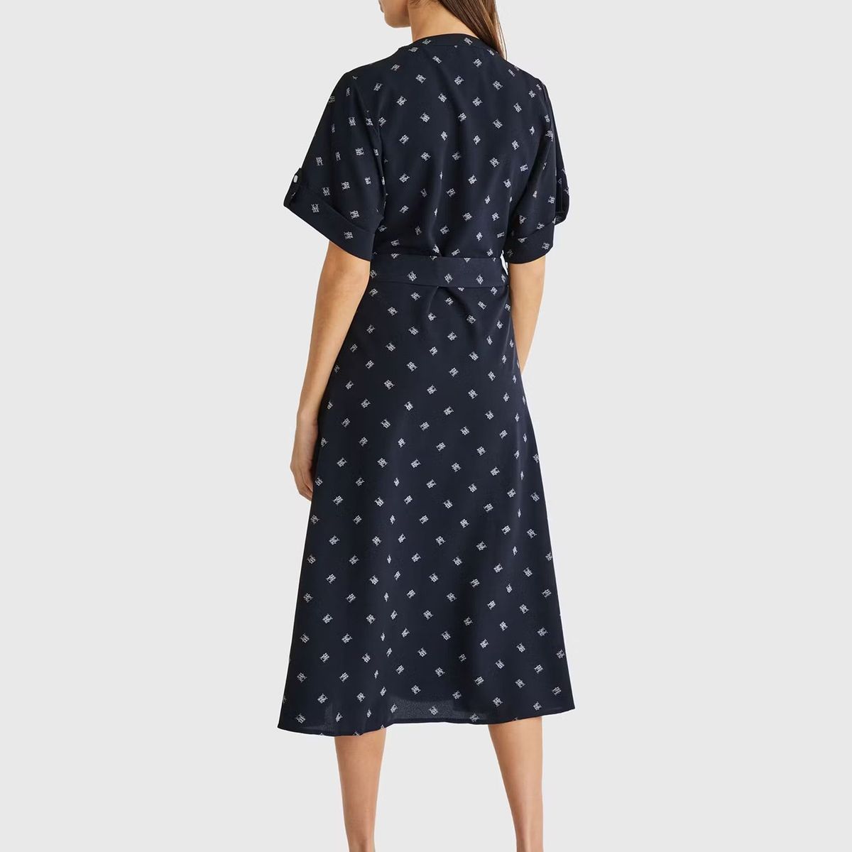 TOMMY HILFIGER - Vestido Monogram Print Azul Tommy Hilfiger