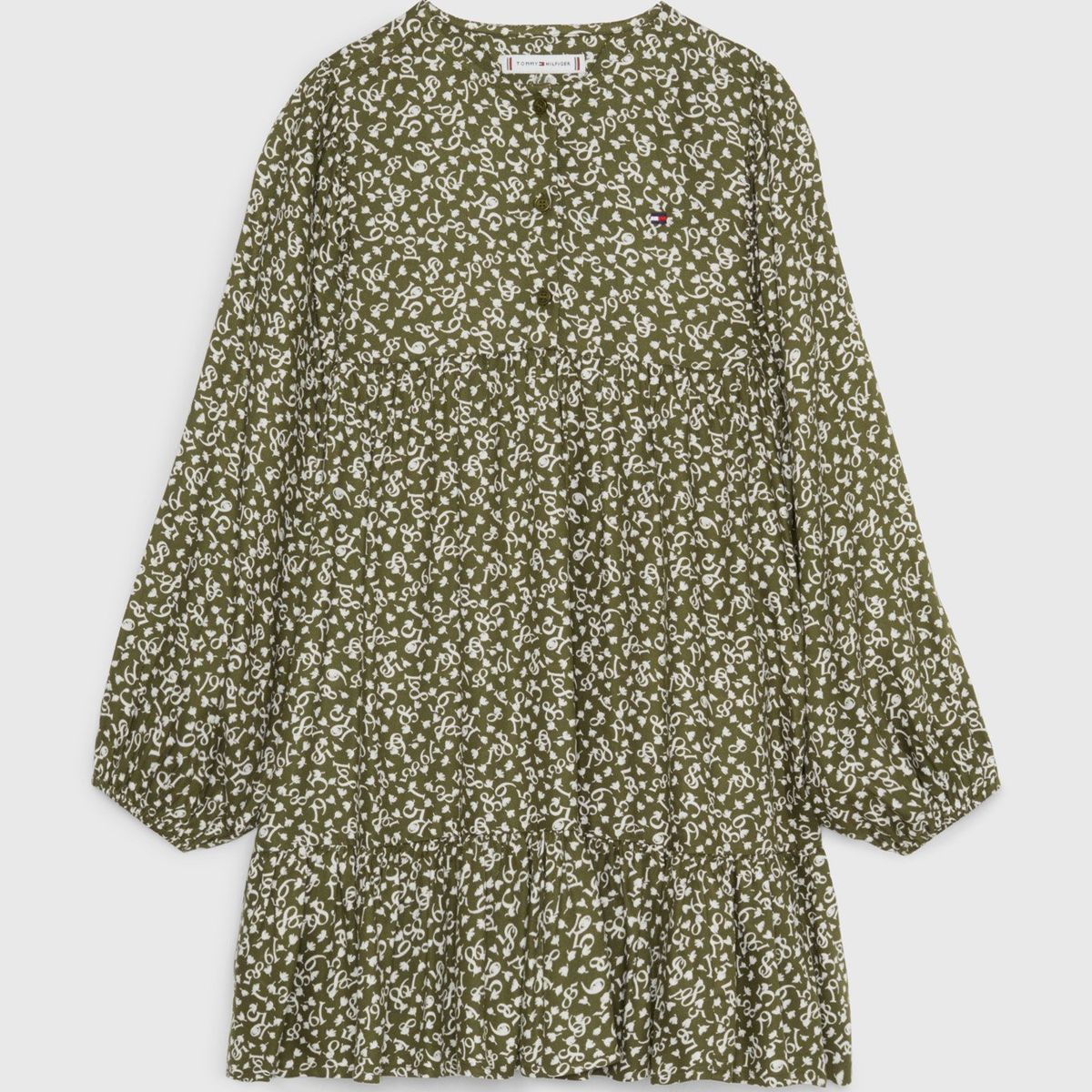 TOMMY HILFIGER - Vestido Amplio Print De Flores Verde Tommy Hilfiger