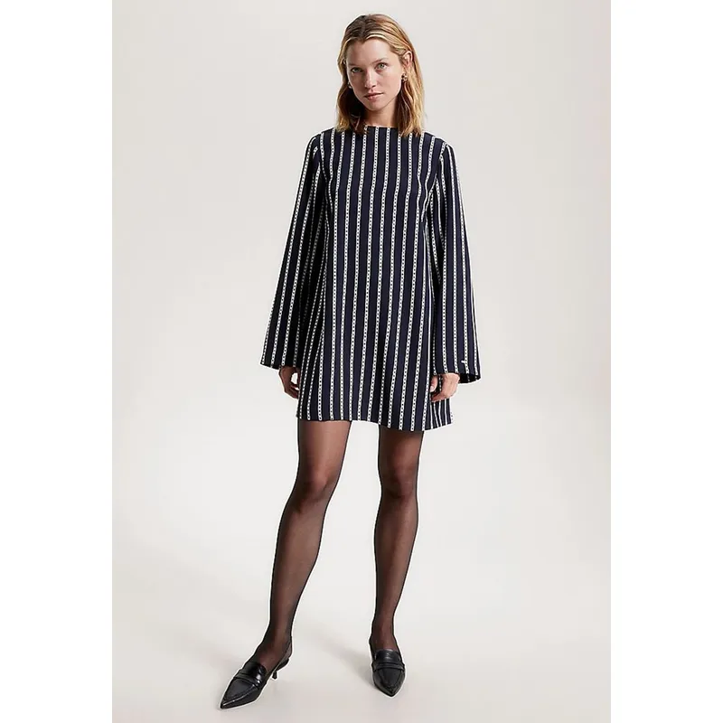 TOMMY HILFIGER - Vestido Relaxed Fit Con Logo Azul Tommy Hilfiger