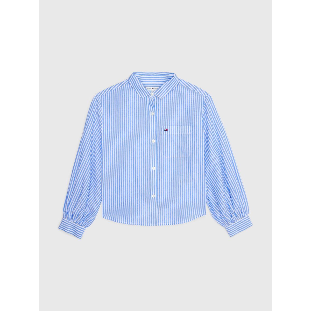 TOMMY HILFIGER - Blusa Relaxed A Rayas Celeste Tommy Hilfiger