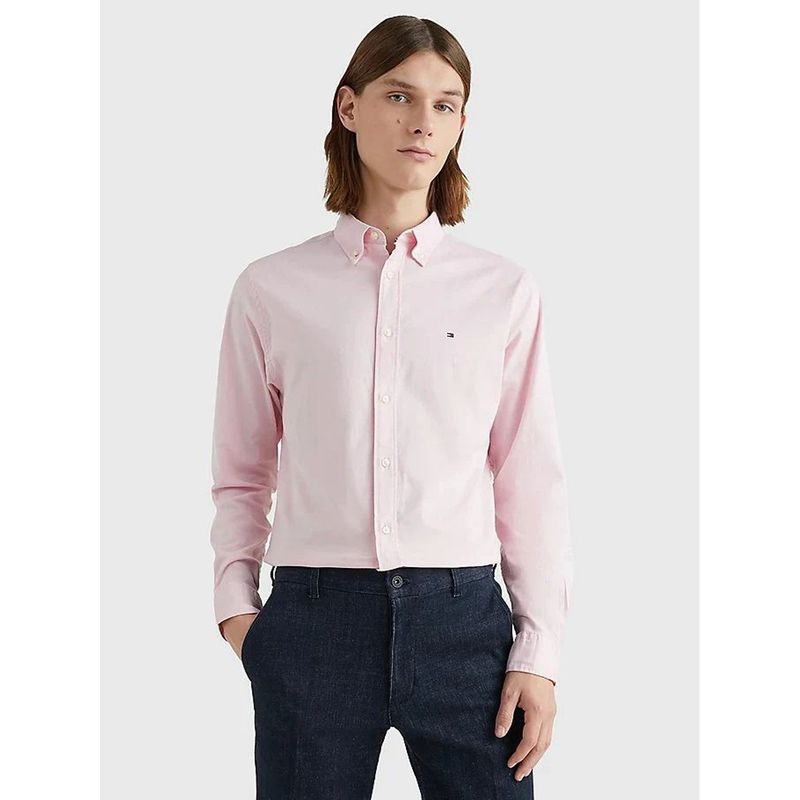 TOMMY HILFIGER - Camisa Essential 1985 Regular Fit Rosado Tommy Hilfiger