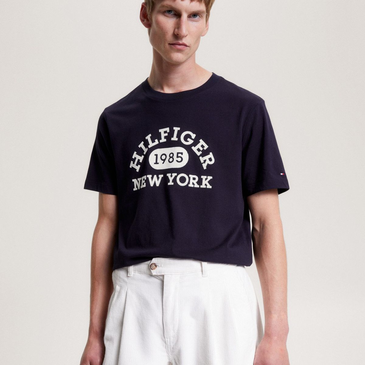 TOMMY HILFIGER - Polera Con Logo Monotipo Azul Tommy Hilfiger