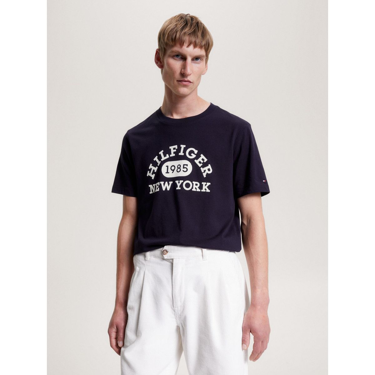 TOMMY HILFIGER - Polera Con Logo Monotipo Azul Tommy Hilfiger