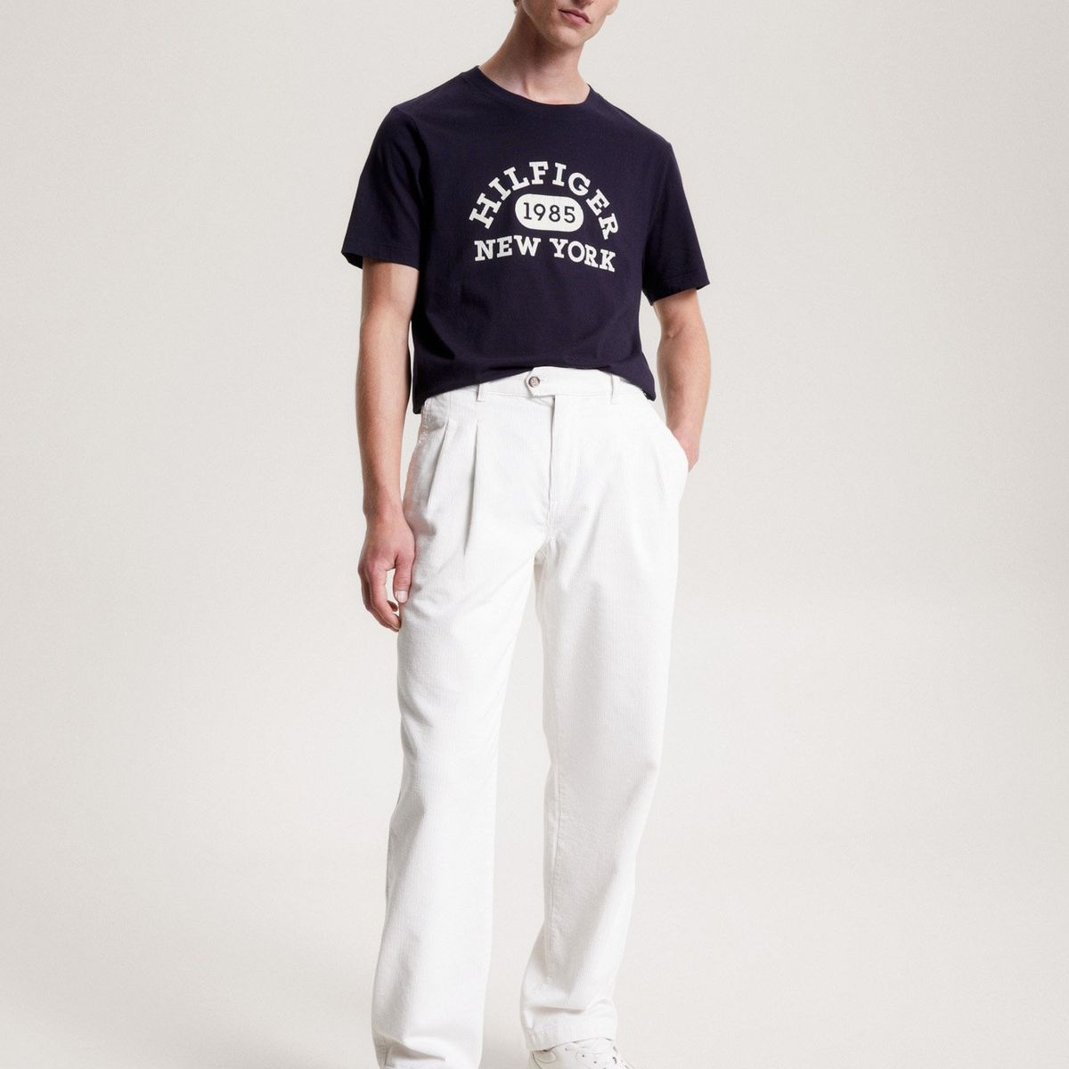 TOMMY HILFIGER - Polera Con Logo Monotipo Azul Tommy Hilfiger