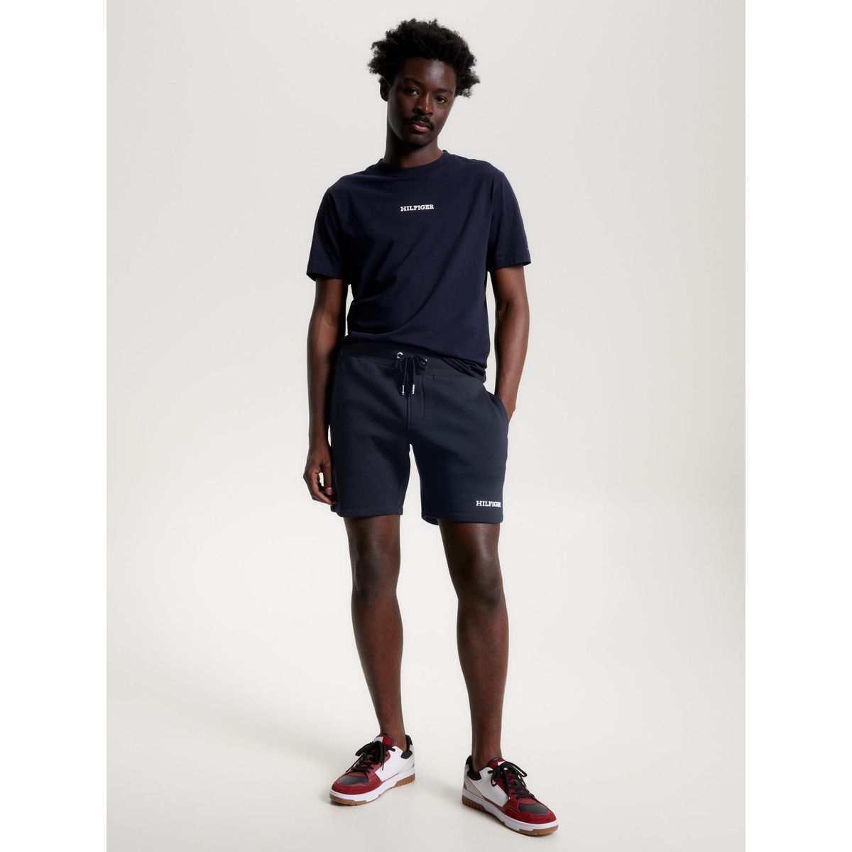 TOMMY HILFIGER - Shorts Monotype Logo Azul Tommy Hilfiger