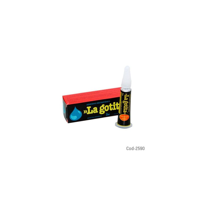 GENERICO - Gotita Adhesivo Instantáneo 2ml Pegamento Súper Fuerte Color Negro