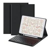 Carcasa Funda + Teclado Para iPad Tablet - Negro - 10.2""