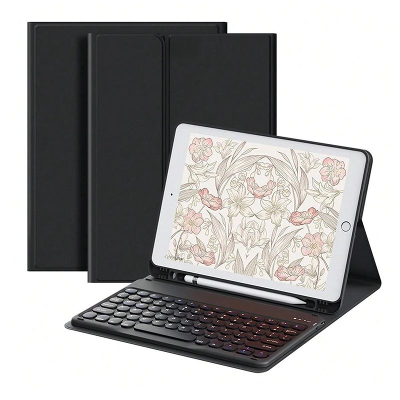 LINKON - Carcasa Funda + Teclado Para iPad Tablet Linkon - Negro - 10.2"