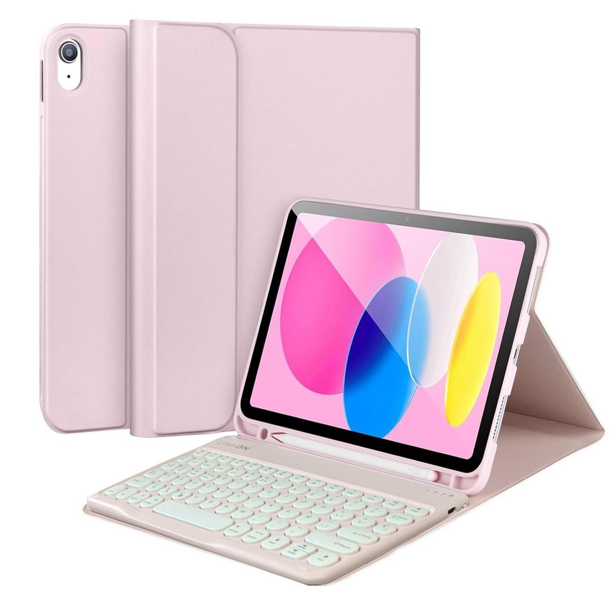 LINKON - Carcasa Funda + Teclado Para iPad Tablet Linkon - Rosa - 10.9"