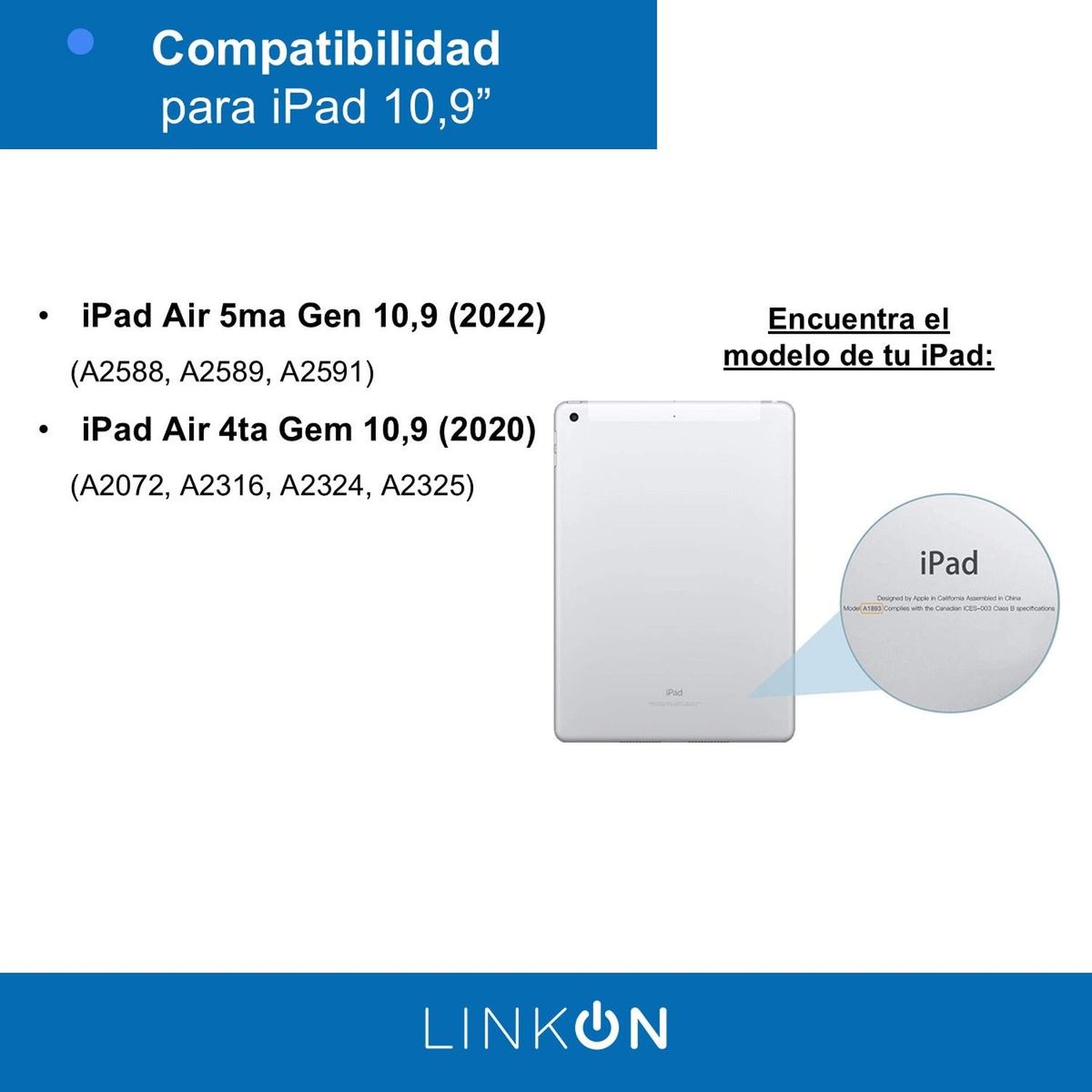 LINKON - Carcasa Funda + Teclado Para iPad Tablet Linkon - Rosa - 10.9"