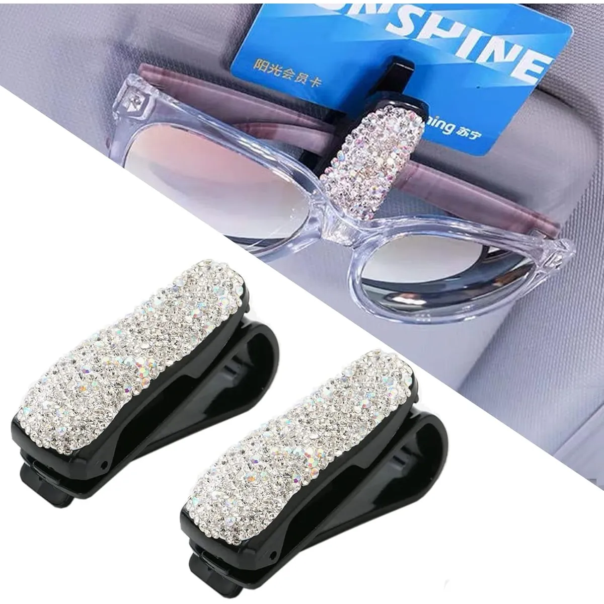 WELDMON - 2 Piezas Clip para Lentes para Automóvil-Plata