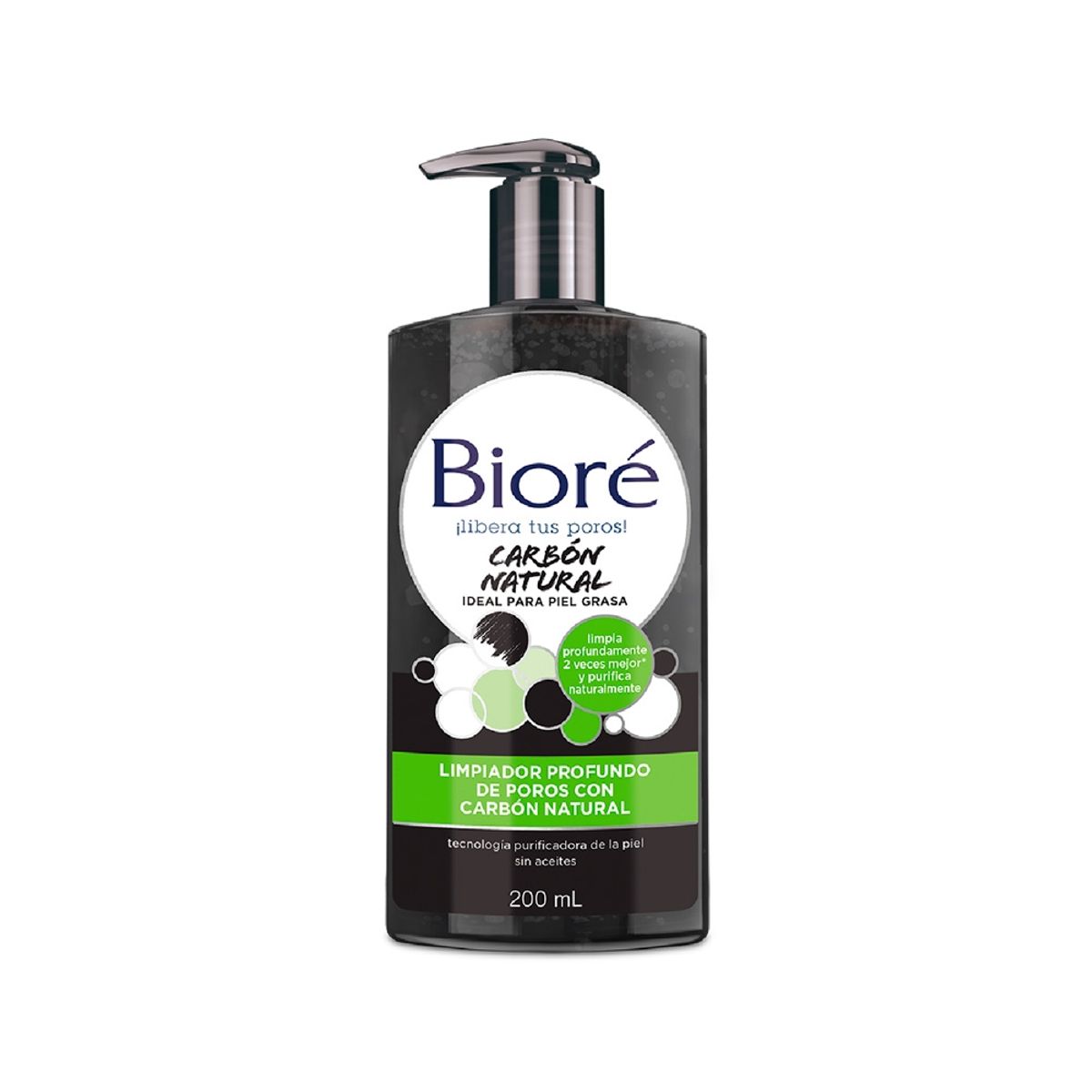 BIORE - Limpiador Facial Profundo de Poros Biore Carbón Natural 200Ml.