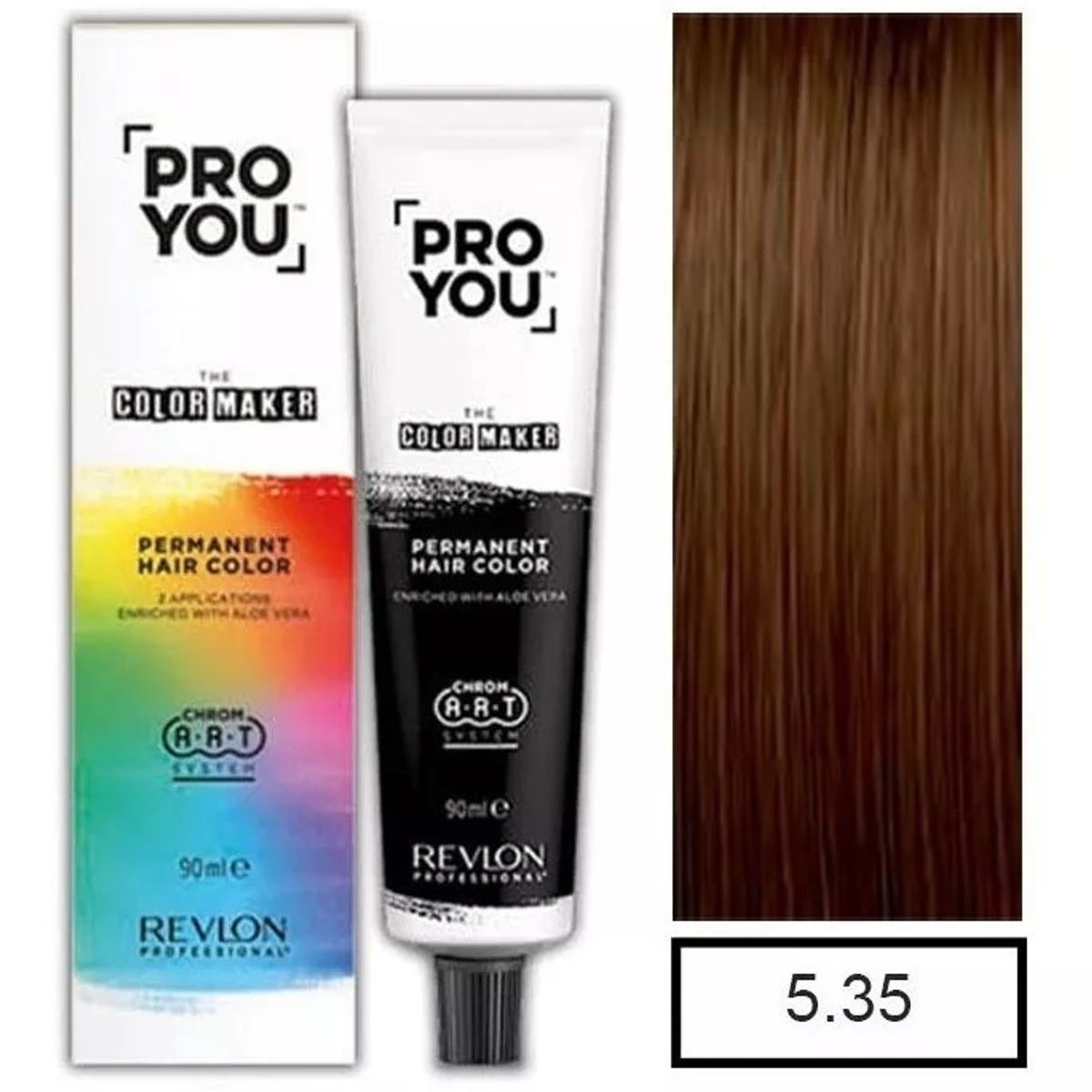 REVLON - TINTURA 5.35 PRO YOU CASTAÑO CLARO DORADO CAOBA 90ML.