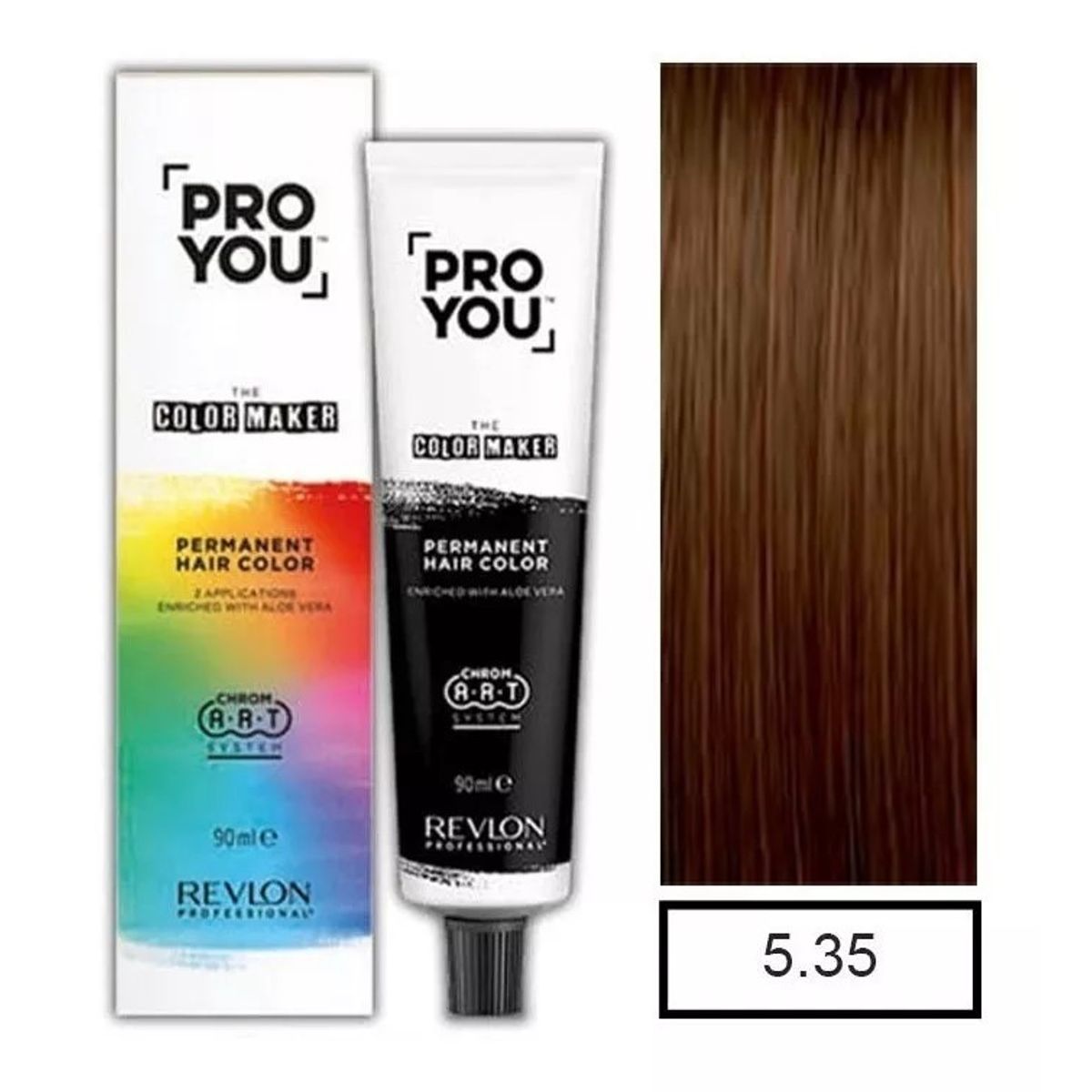 REVLON - TINTURA 5.35 PRO YOU CASTAÑO CLARO DORADO CAOBA 90ML.