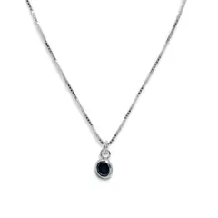 ANDREA COGGIOLA JOYAS - Collar Punto De Luz Negro 4mm Plata Fina 925 45CM