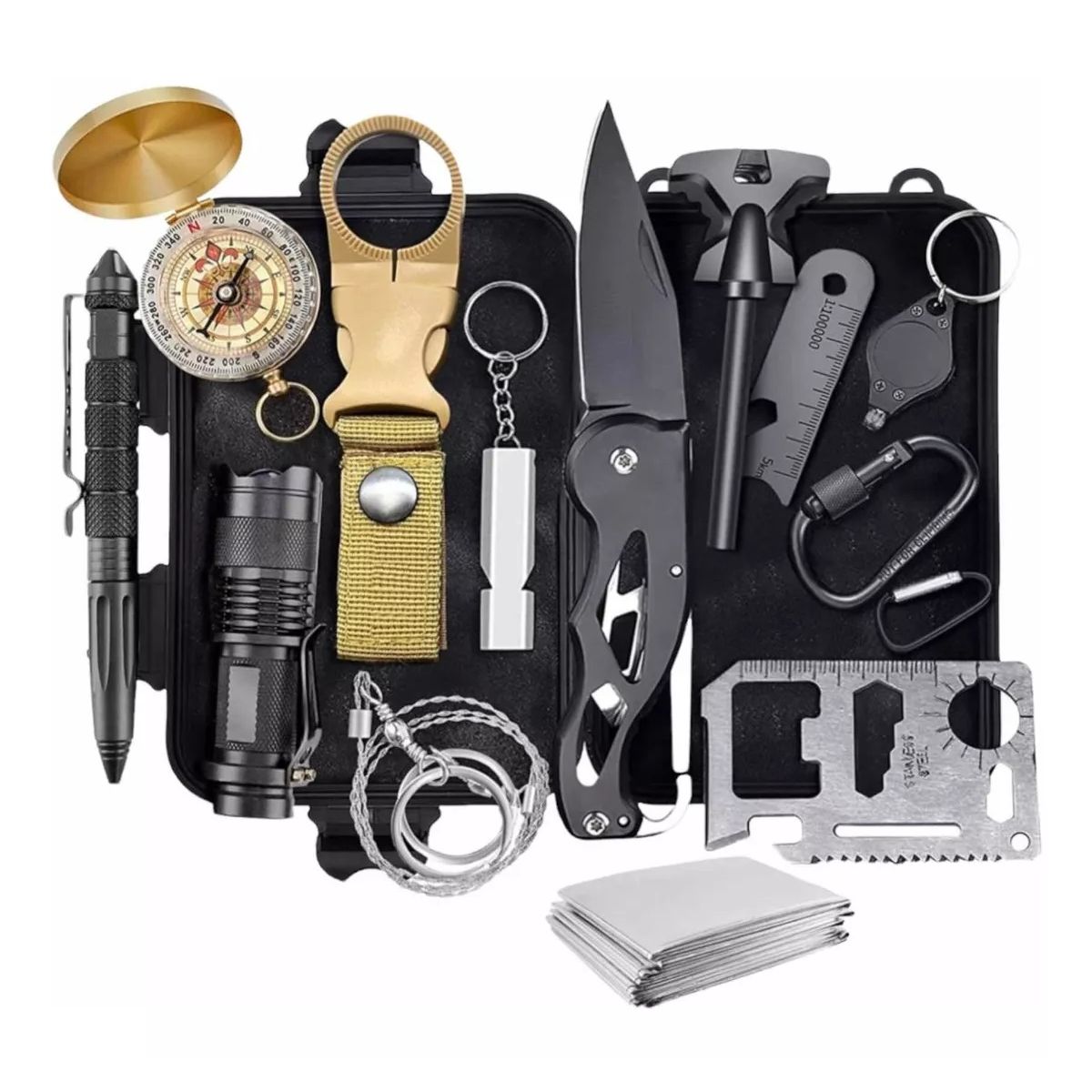 GENERICO - Kit Herramientas Supervivencia 14 En 1 Camping Pesca Regalo