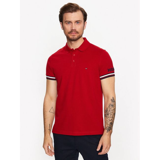 TOMMY HILFIGER - Polo Monotype Slim Fit Rojo Tommy Hilfiger