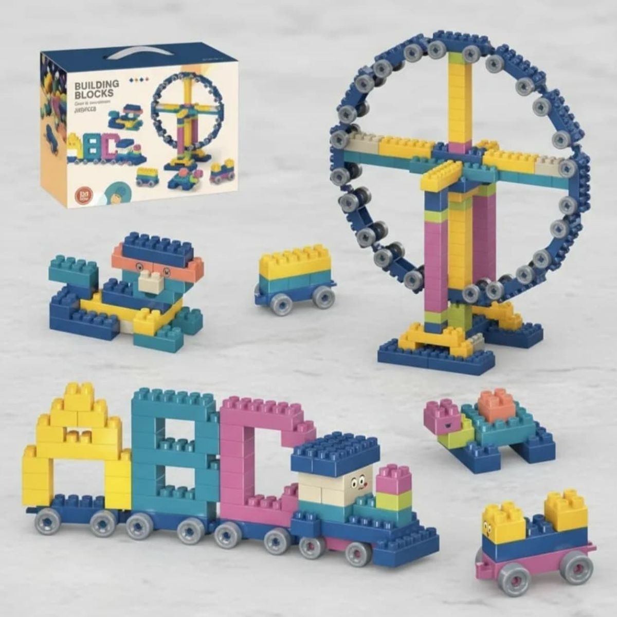 GENERICO - BLOQUES DE CONSTRUCCION DIDACTICOS  268 PIEZAS AZUL