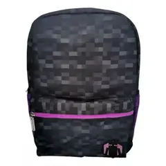 BYINTEK - Mochila Escolar Minecraft Negro con Morado