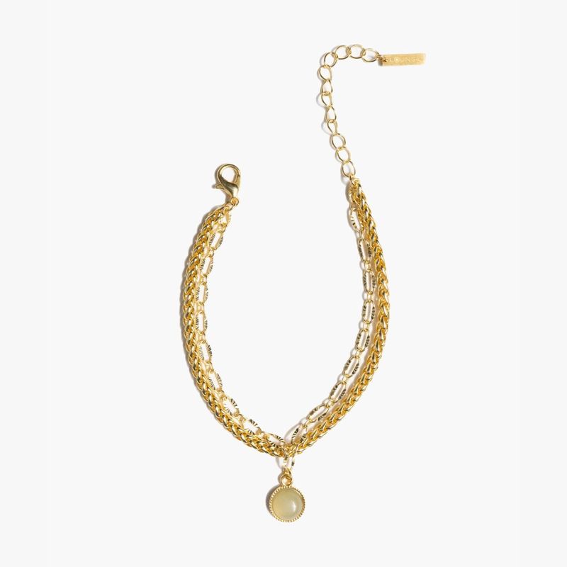 LOUNGE - Set Pulseras Mujer Piedra Dorado