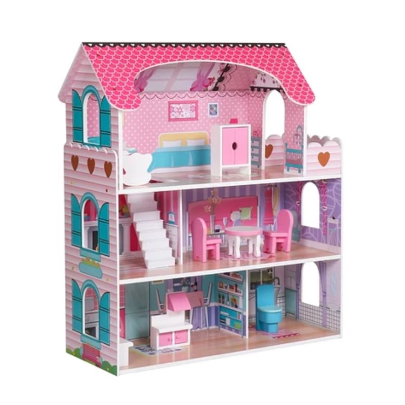 KIDSCOOL - CASA DE MUÑECA MADERA 3 PISOS - KIDSCOOL - W06A380