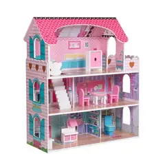 KIDSCOOL - Casa De Muñeca Madera 3 Pisos