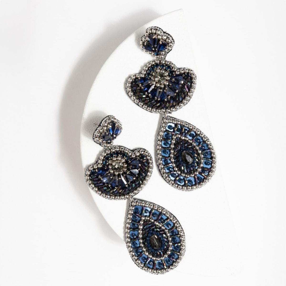 LOUNGE - Aros Mujer Mostacillas Azul