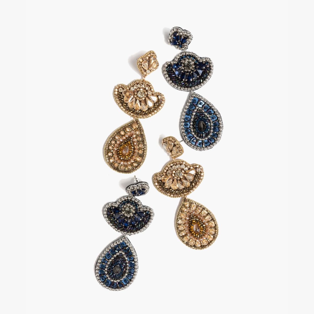 LOUNGE - Aros Mujer Mostacillas Azul