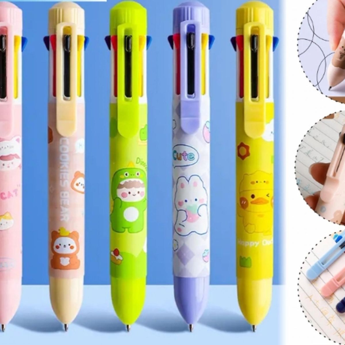 GENERICO - Lapicero Kawaii 8 Colores / 6 Diseños Colores Surtidos