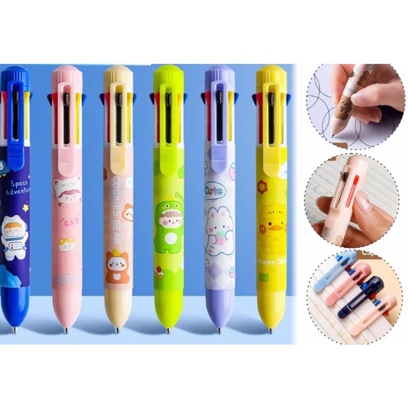 GENERICO - Lapicero Kawaii 8 Colores / 6 Diseños Colores Surtidos