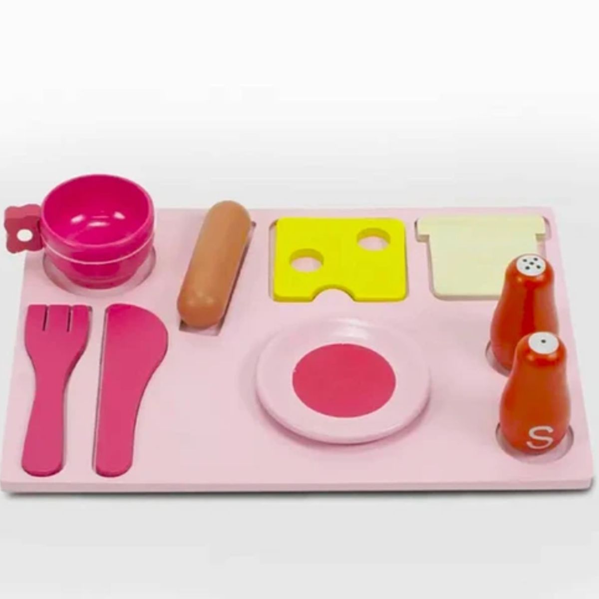 KIDSCOOL - COCINA DE MADERA ROSADA CON UTENSILIOS - W10C045-RS