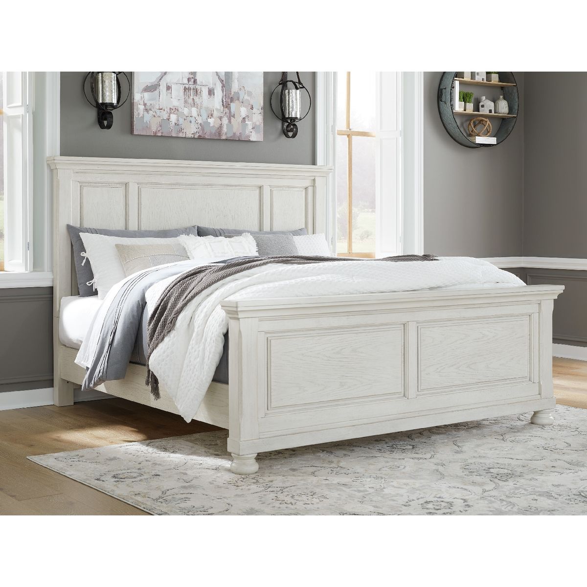 ASHLEY - Cama king Robbinsdale antique white