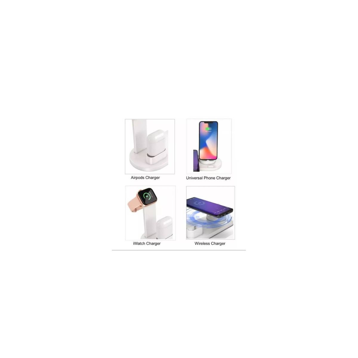 GENERICO - Estacion De Carga 3 En 1 Para Android Y iPhone Airpod Iwatch