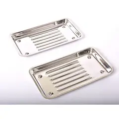 GENERICO - Bandeja Acanalada Acero Inoxidable De 20x10x2cm