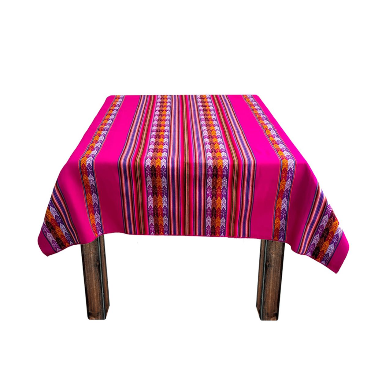 GENERICO - Manta Mantel Con Lineas Aguayo Andino 1.20 X 1.10 Cm Fucsia