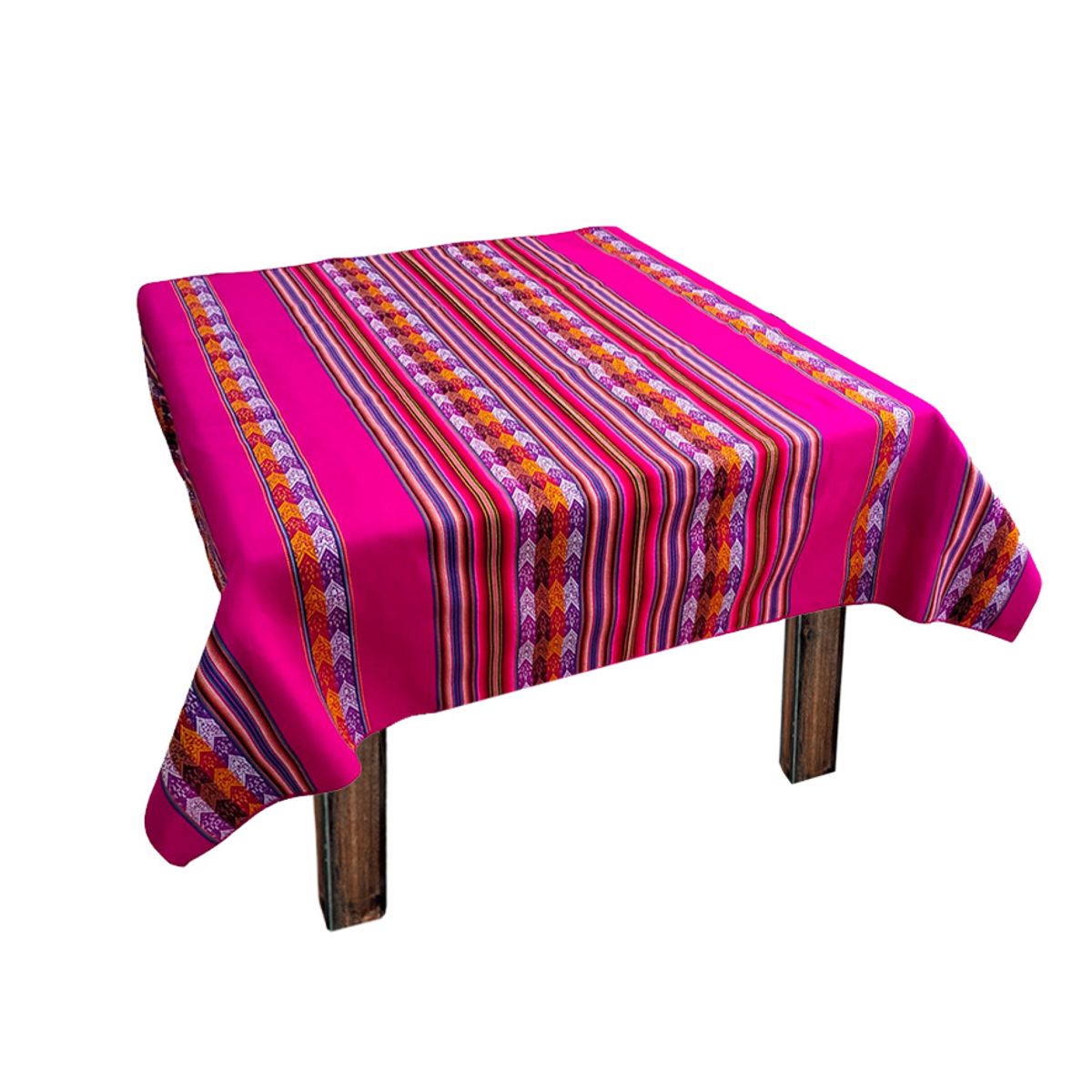 GENERICO - Manta Mantel Con Lineas Aguayo Andino 1.20 X 1.10 Cm Fucsia