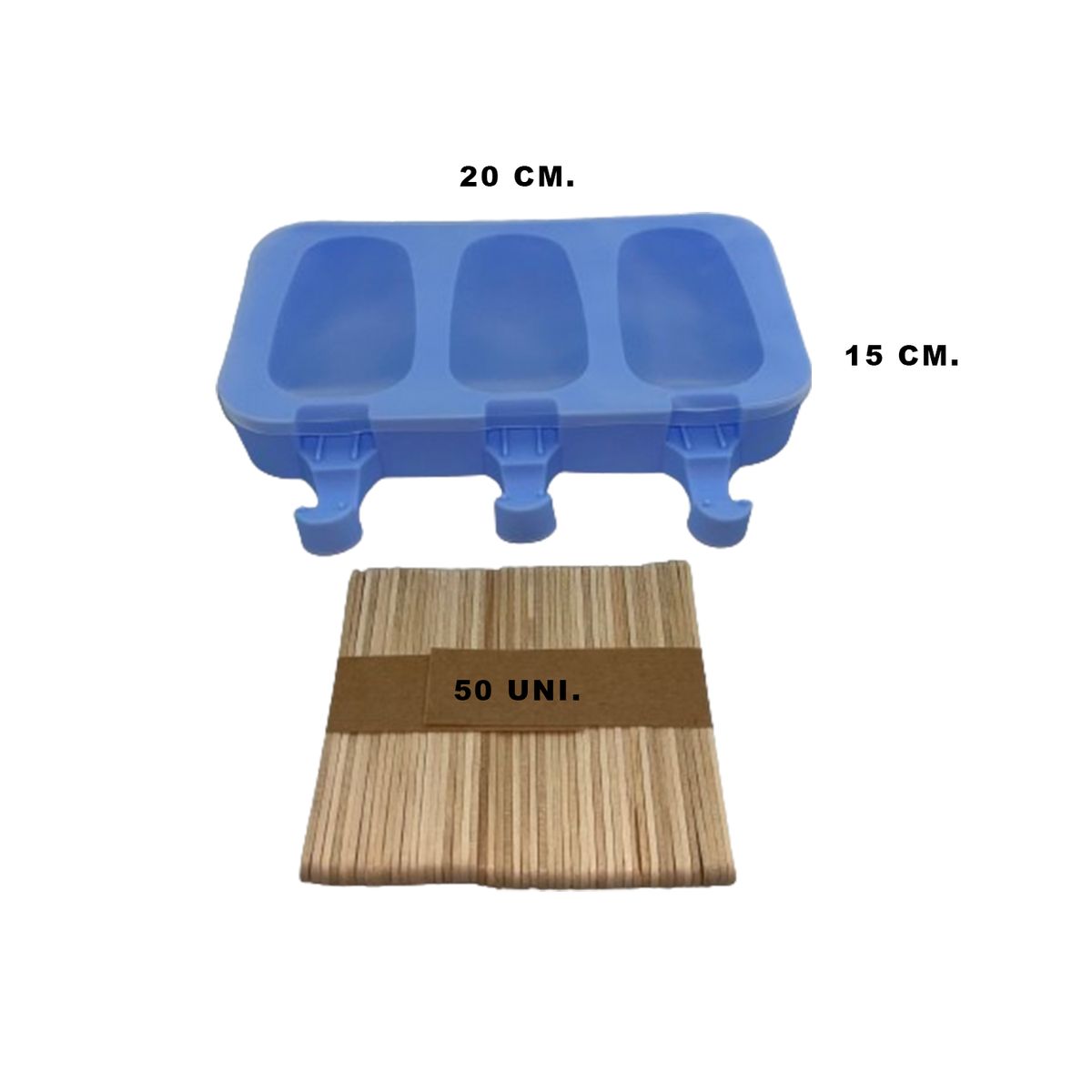 GENERICO - Moldes De Silicona Para Helados Molde Paletas Helado 3 Cavid.