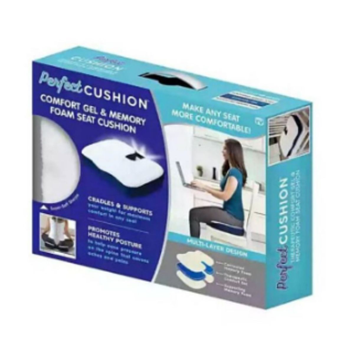 GENERICO - COJÍN ORTOPÉDICO DE SENTADO DE ESPUMA CON MEMORIA