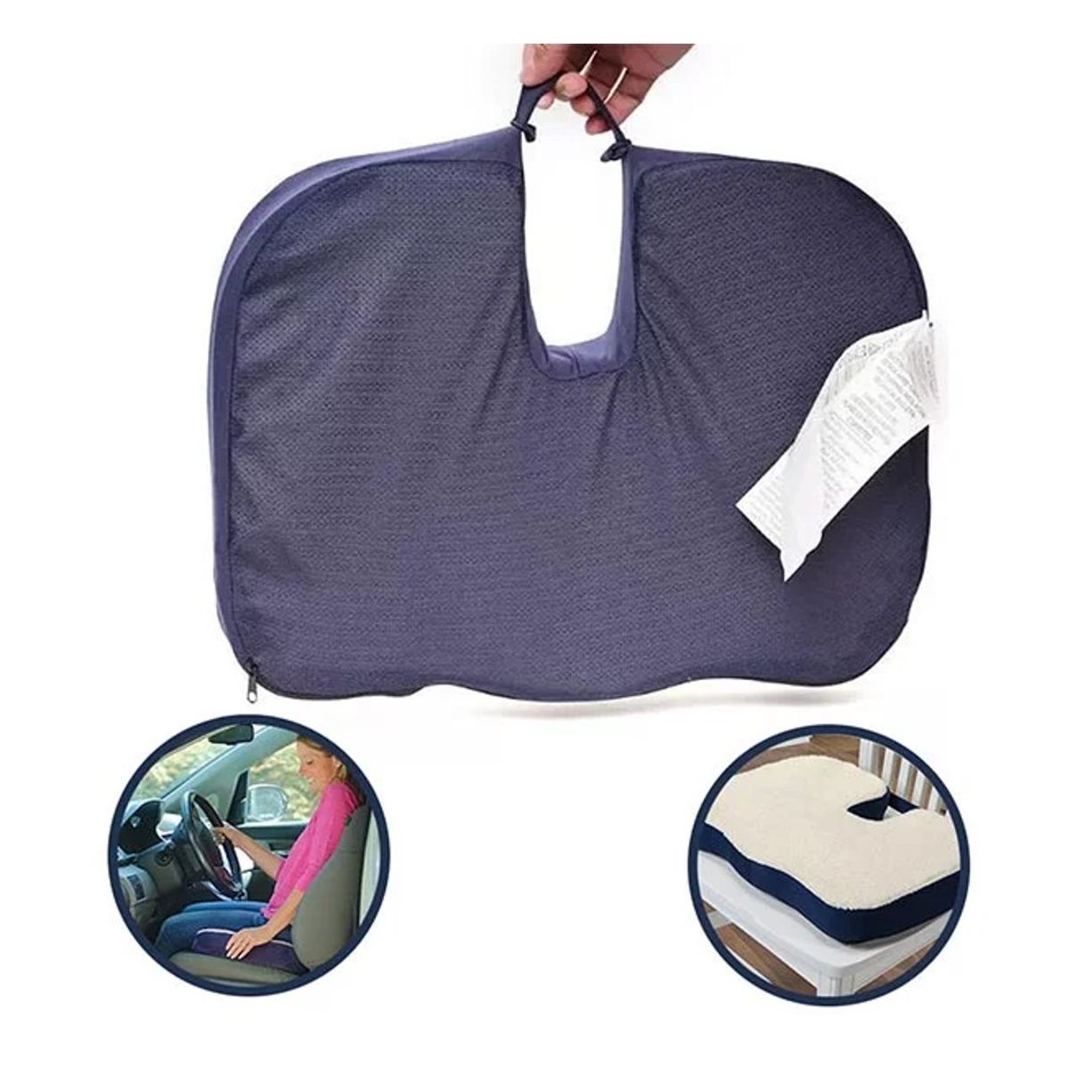 GENERICO - COJÍN ORTOPÉDICO DE SENTADO DE ESPUMA CON MEMORIA