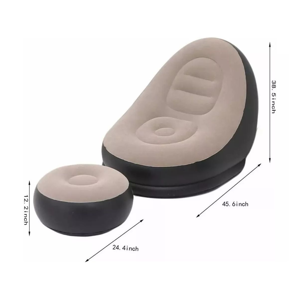 GENERICO - SILLON SOFA INFLABLE PORTATIL PLEGABLE CON REPOSAPIES