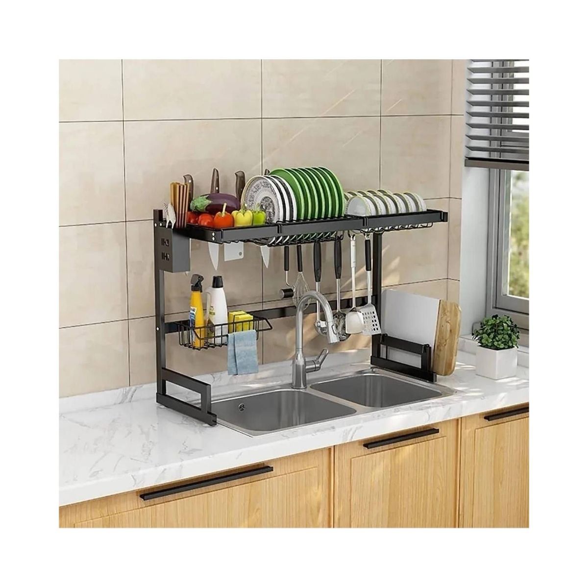 GENERICO - Seca Platos Escurridor De Loza 65 Cm 2 Niveles.