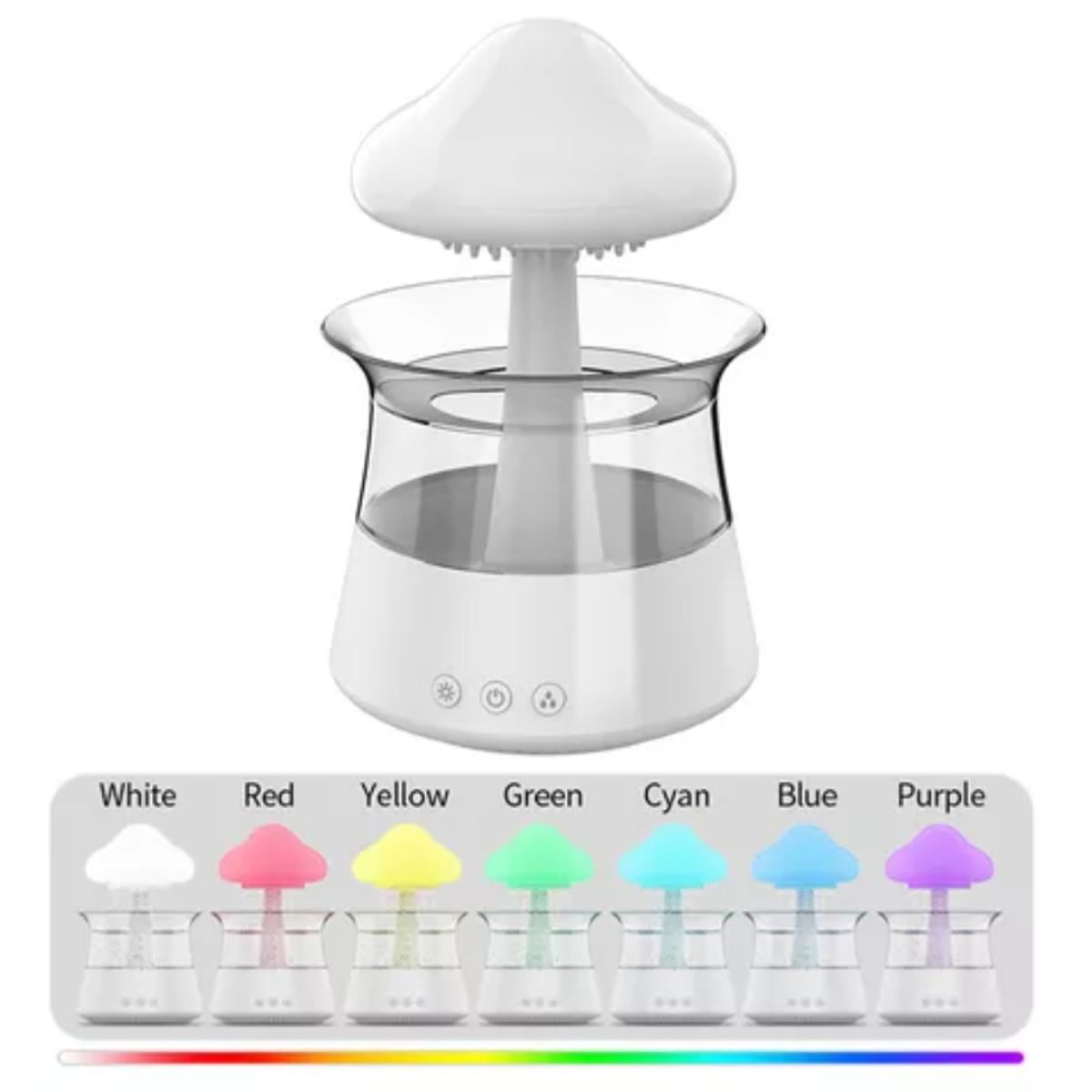 GENERICO - Humidificador De Nube De Lluvia Gotas De Agua Luz Nocturna